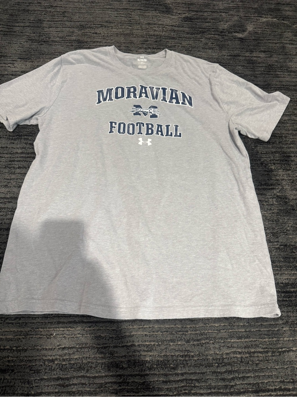 Under Armour Light Gray Moravian Football Short Sleeve Tee
